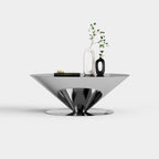 Creative Funnel Shaped Coffee Table, Designer Center Table with Metal Base A027