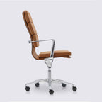 Design Office Chair In Leather And Chrome-plated Aluminum