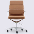 Design Office Chair In Leather And Chrome-plated Aluminum