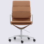 Design Office Chair In Leather And Chrome-plated Aluminum
