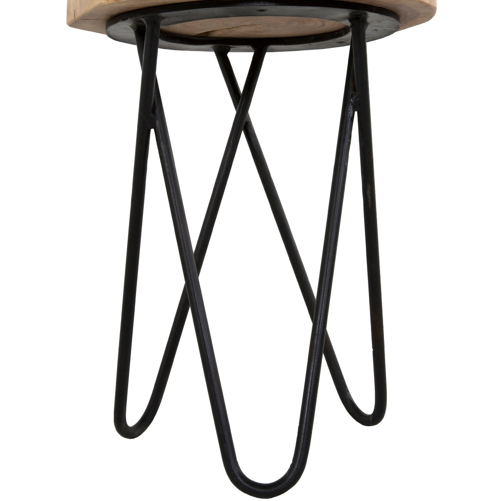 12" Acacia Wood End Side Table