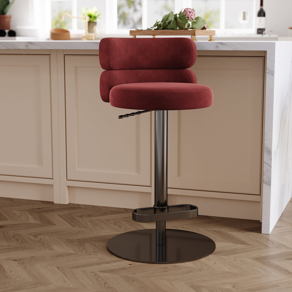 Modern Swivel Adjustable Height Kitchen Counter Bar Stools with Footrest for Living Room Dining Room