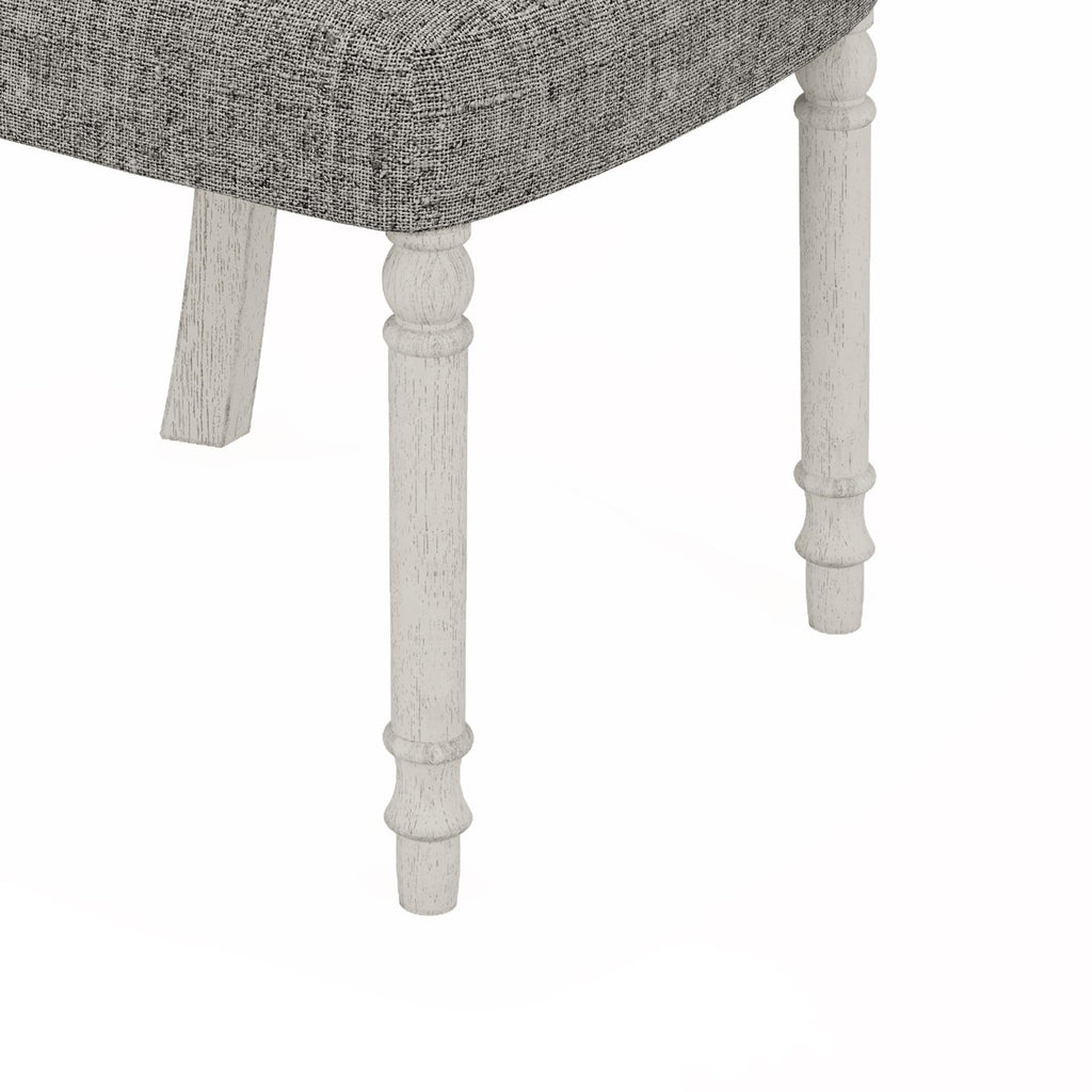 59"W Round White and Gray 5-Pc Dining Table Set