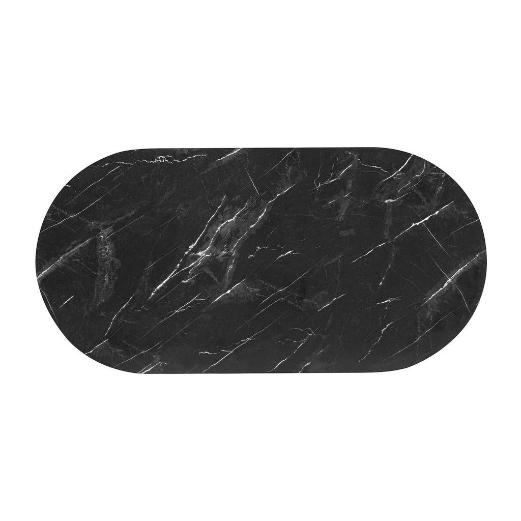 Modern Luxury Oval shaped Fluted Coffee Table