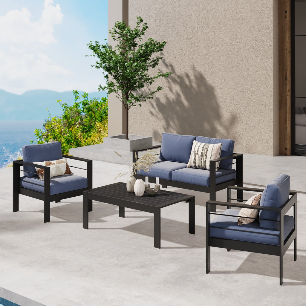 Aluminum Outdoor 2 Pcs Sofa Patio Couch