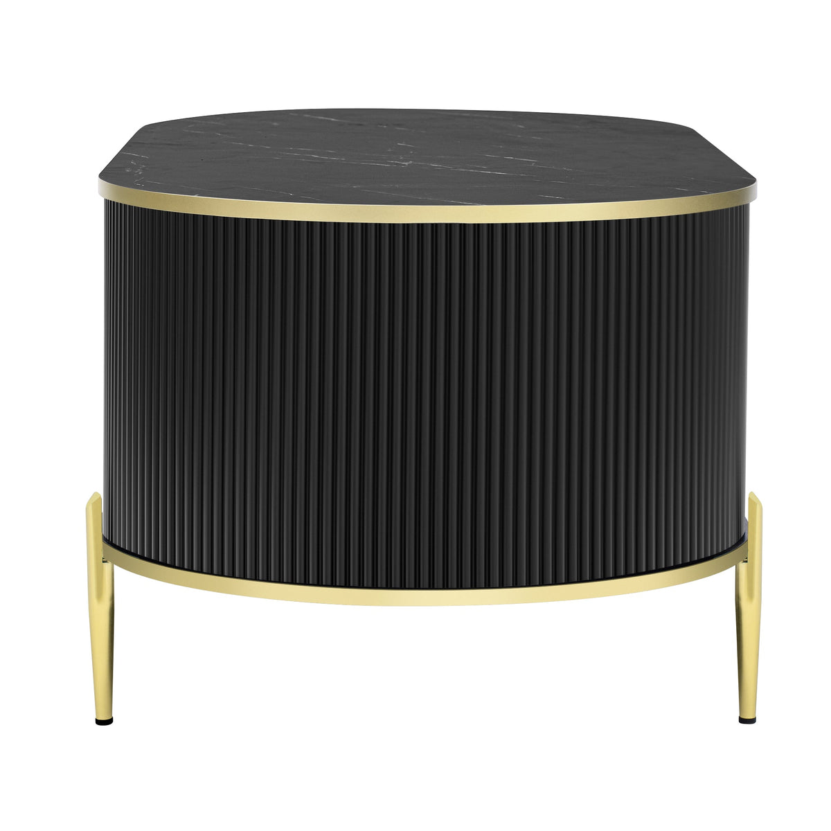 Modern Luxury Oval shaped Fluted Coffee Table