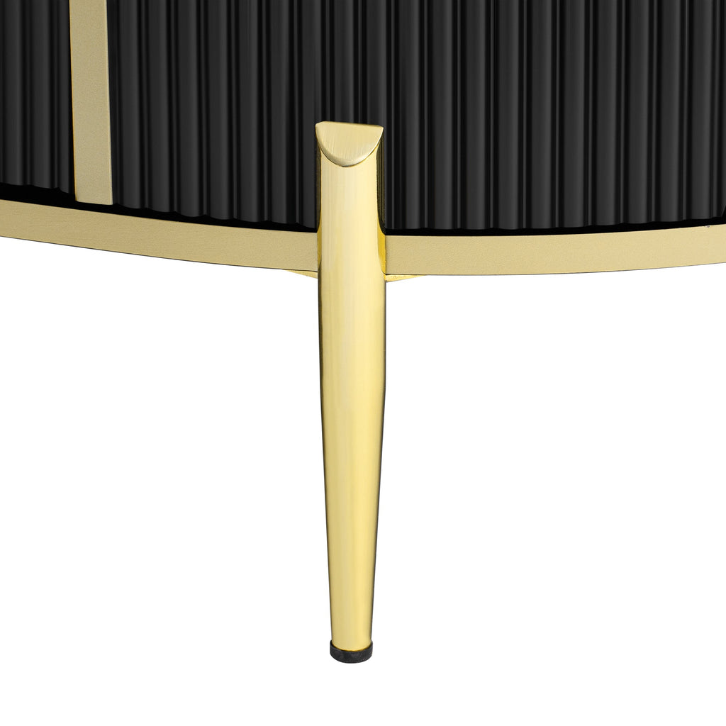 Modern Luxury Oval shaped Fluted Coffee Table