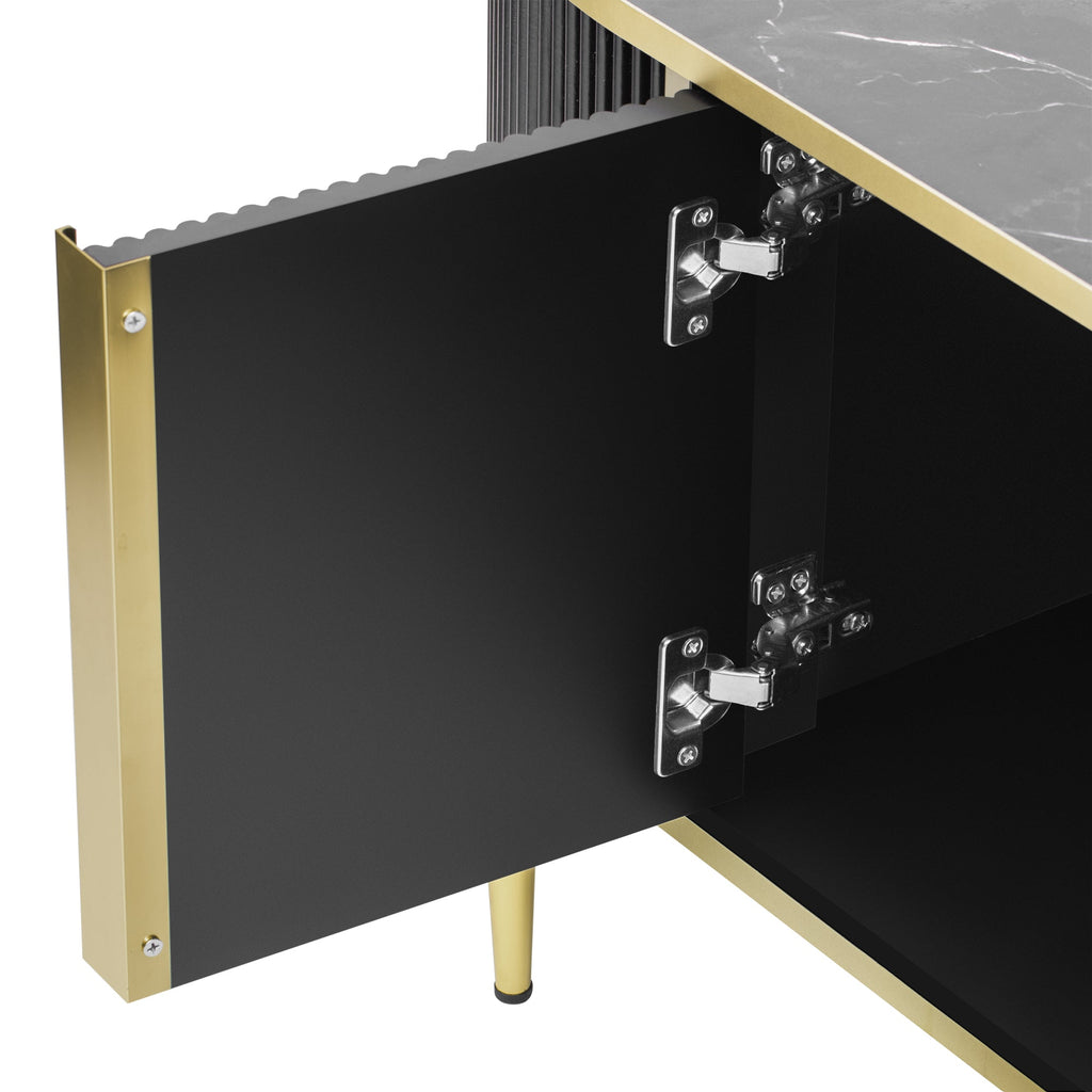 Modern Luxury Oval shaped Fluted Coffee Table