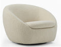 Low Swivel Lounge Chair in Lamb Wool