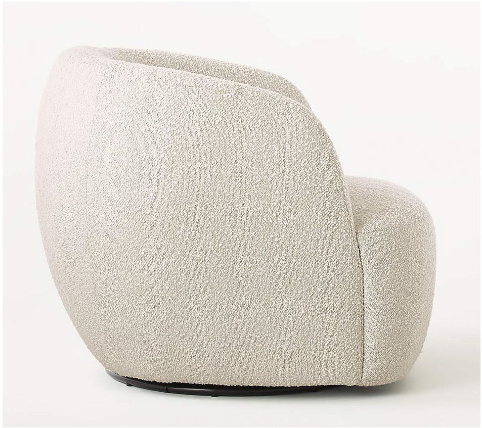 Low Swivel Lounge Chair in Lamb Wool