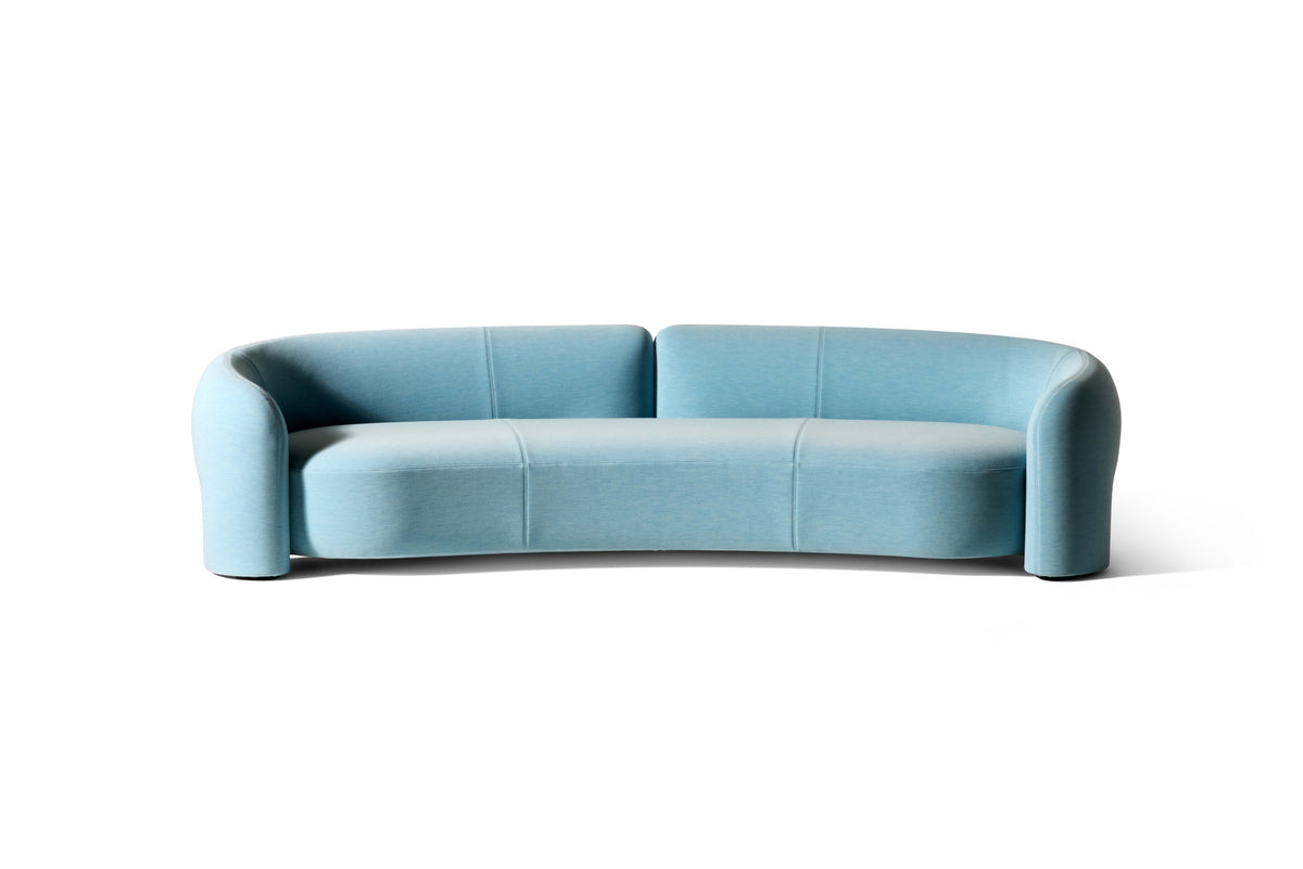 Rounded Modular Sofa with Bold Arms