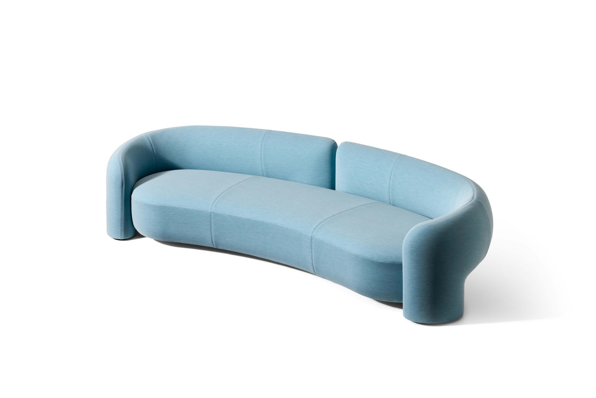 Rounded Modular Sofa with Bold Arms