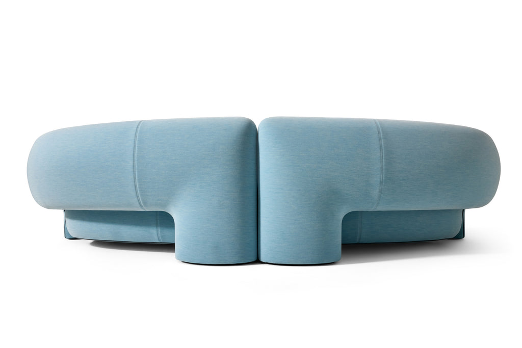Rounded Modular Sofa with Bold Arms