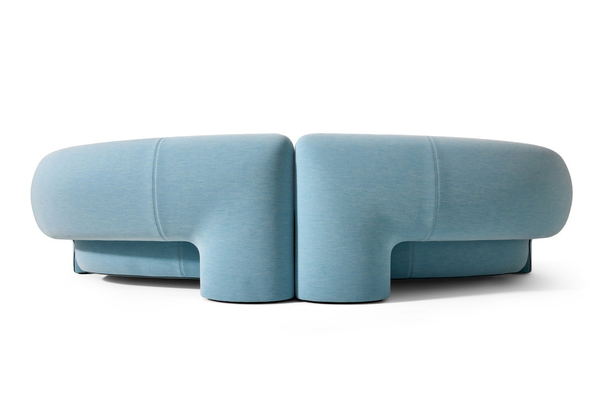 Rounded Modular Sofa with Bold Arms