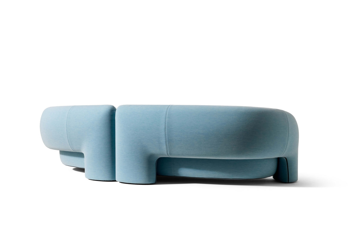 Rounded Modular Sofa with Bold Arms