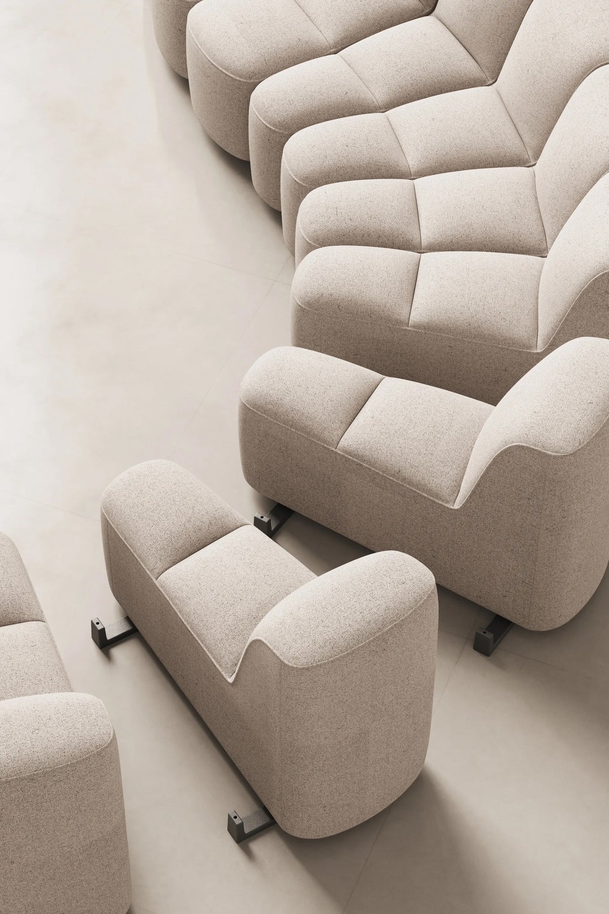 Modular Curved Upholstered Sectional Sofa for Luxury Lobby Project SF-1024